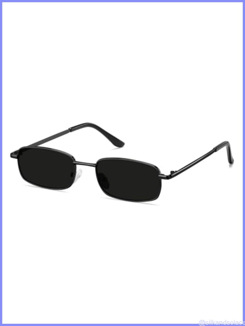 Small Retro Rectangle Sunglasses Y2K 90s Metal Frame UV400